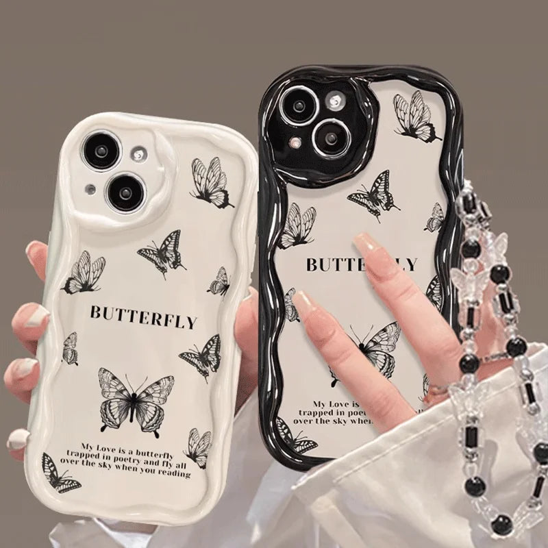 Black Butterfly Phone Case For Samsung Galaxy A54 A24 A33 A34 A73 5G A31 A32 A51 A52 A53 A71 A72 A30 A20 A50 A50S A30S soft