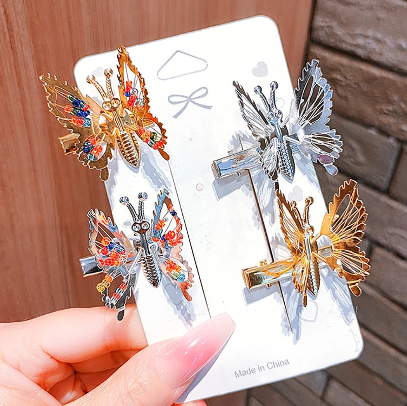 8PCS 3D Moving Butterfly Hair Clips Metal Moving Wings Butterfly Hair Accessories Hair Clips Barrettes for Women Girls Kids