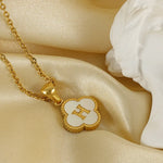 Load image into Gallery viewer, New Clover Necklace Alphabet A-Z Initial Letter Pendant Mother Of Pearl Necklaces For Women Flower Choker Bracelets Gold Jewelry
