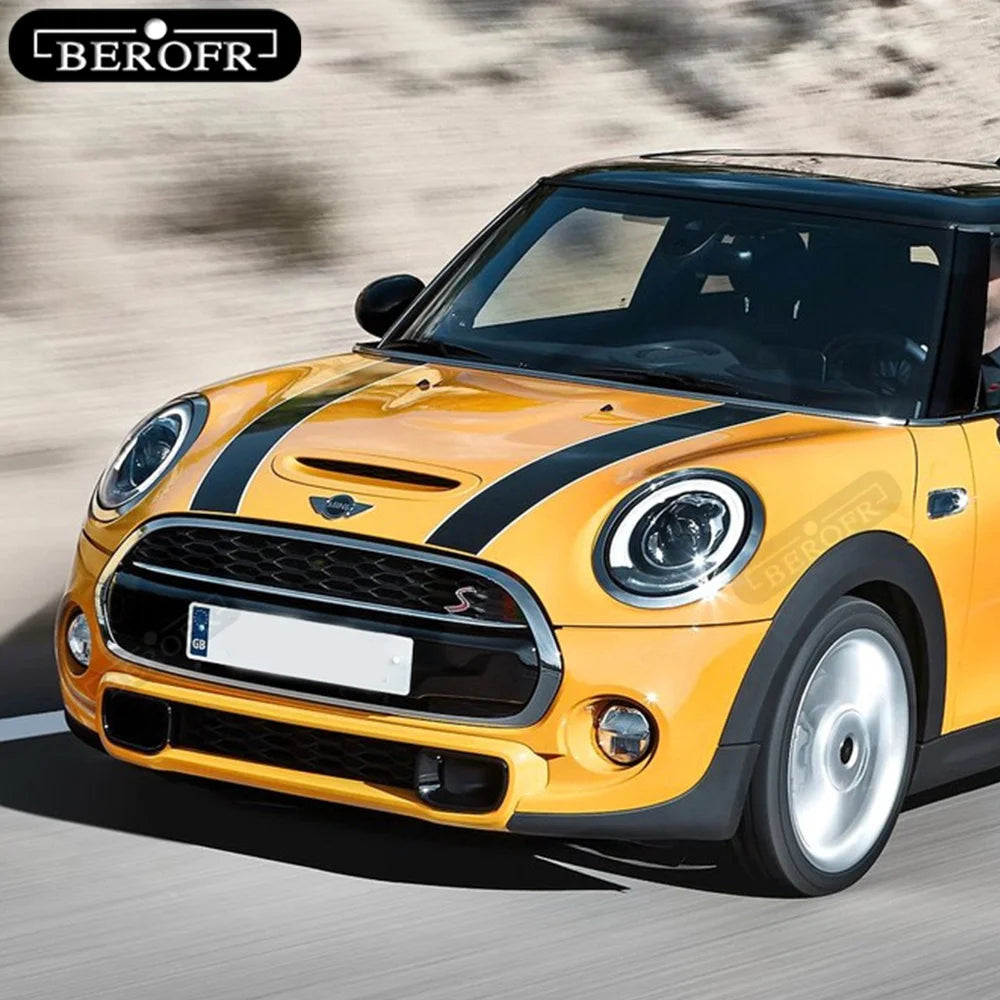 For MINI Cooper F56 R56 F55 F57 R57 JCW Accessories Car Hood Sticker Bonnet Stripes Engine Cover Band Rear Vinyl Decal