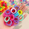 100/200pcs Colorful Basic Nylon Ealstic Hair Ties for Girls Ponytail Hold Scrunchie Rubber Band Kid Fashion Hair Accessories