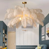 Feather Chandelier Ceiling Lamp E14 Pendant Light Modern Home Decor Lustre Chandelier for Living Room  Pendent Ceiling Light