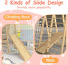 Toddler Climbing Toys Indoor, 66inch Indoor Jungle Gym, 8-in-1 Wooden Indoor Playground Set， Rope Wall Ladder for Kids 1-8yrs