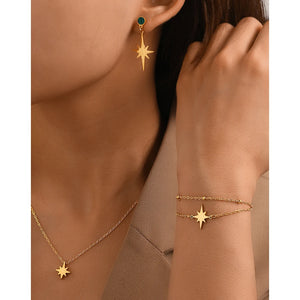 Stainless Steel Jewelry Set Necklace Bracelet Earrings Multi-Layer Chain Aesthetic Jewelry Set For Women Jewelry Banquet Gifts