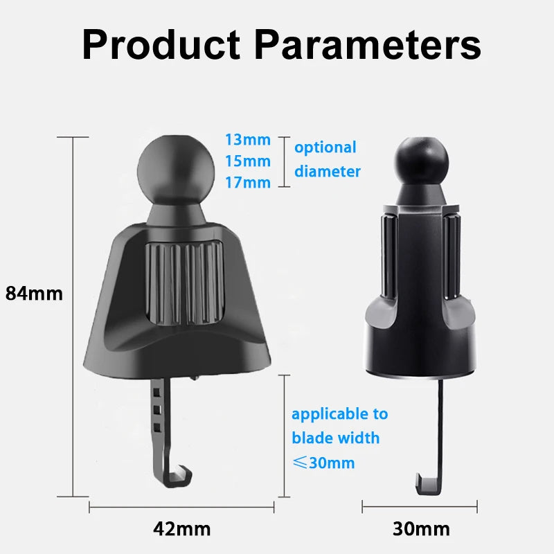 Car Air Vent Clip Mount 17/15mm Ball Head Base for Car Mobile Phone Holder Car Air Outlet Hook Stand for Cellphone GPS Bracket