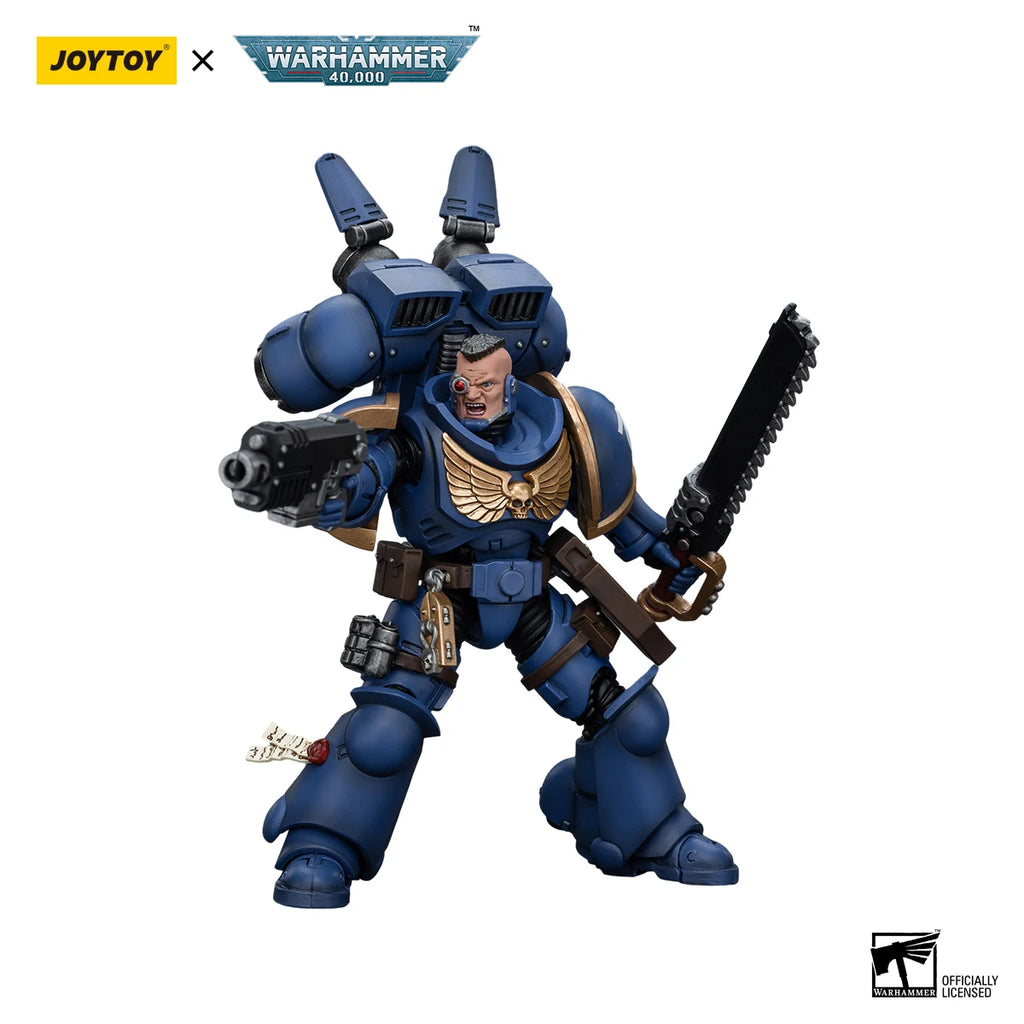 [IN STOCK] JOYTOY Warhammer 40K 1/18 Action Figures Ultramarines Jump Pack Captain Intercessors Anime Model Toys Gift