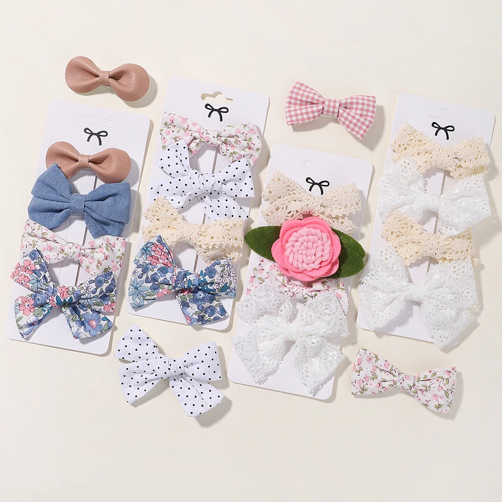 4PCS/Set New Girls Leopard Hairpins Kids Sweet Hair Clips Barrettes Lovely Hair Bows Children Cute Baby Hair Accessories