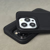 Luxury Black Faux Artificial leather Lychee pattern case For iPhone 12 13 14 15 pro max Hard back Silicone frame Cover