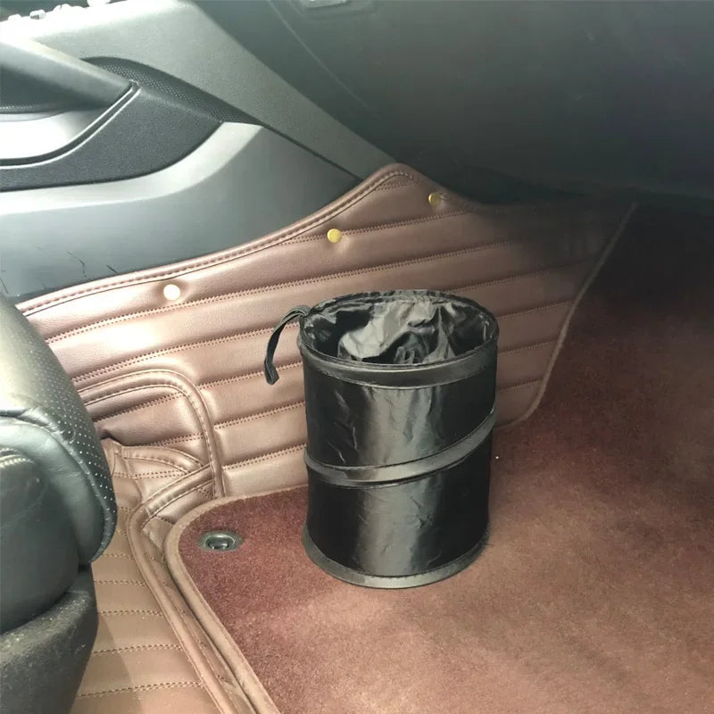 Black Car Trash Can Pack Bag Waterproof Car Trash Bag for Little Leak Proof Cooler Bag- Car Garbage Bag with Side Pocket Zr