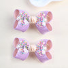 2Pcs Glitter Hairpin For Girls Boutique Ribbon Bowknot Hair Clips Kids Hair Accessories Handmade Sweet Barrettes Headwear