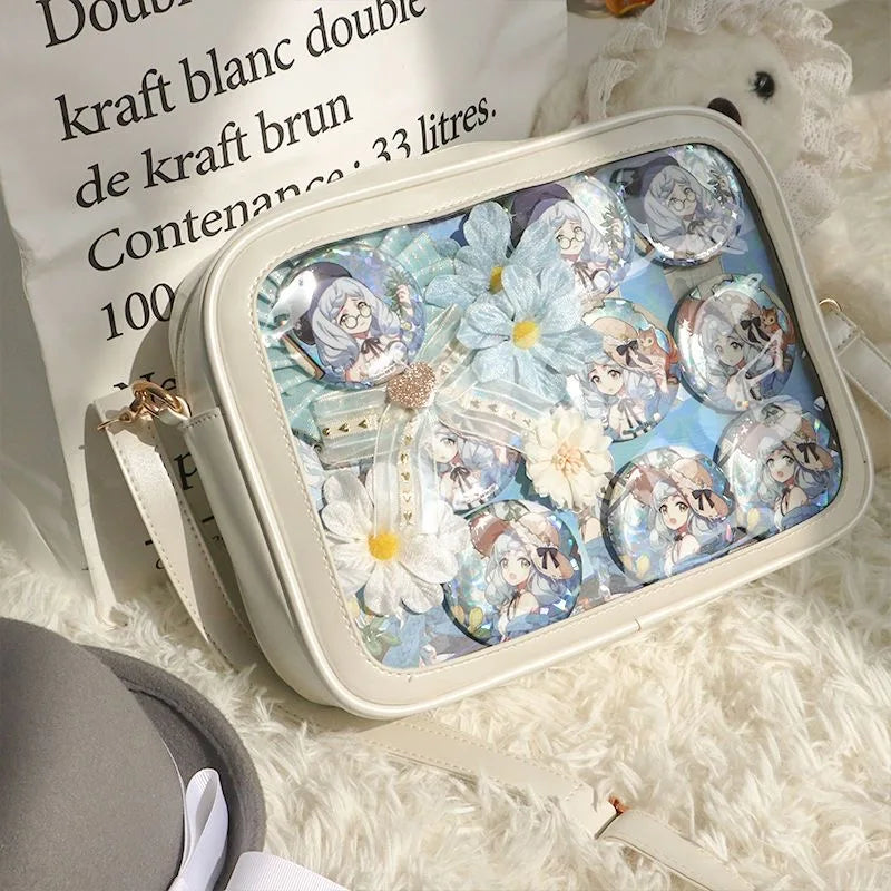 Japanese Kawaii Itabag For Women Small Crossbody Bags PU Leather Transparent Shoulder Bag Girls Handbags and Purses Ita Bag JK