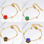 Load image into Gallery viewer, Clover Bracelet for Women Gold Plated Stainless Steel Bracelet Charm Bracelets Women's Hand Bracelets Girls Summer Jewelry
