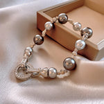 Load image into Gallery viewer, Kaitin French Zircon Pearl Irregular Round Bracelets for Women Fashion Light Luxury Charms Bracelet Wedding Bride Jewelry Gifts
