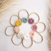 1.6in Woolen Flowers Baby Girls Nylon Headbands Handmade Kid Elastic Hairbands Children Hair Accessories Vintage Toddler Winter