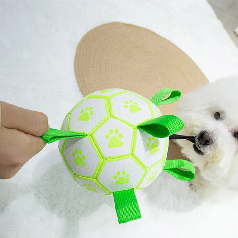 Dog Toys Interactive Pet Football Toys with Grab Tabs Dog Paw Outdoor Training Soccer Balls Pet Bite Chew Toys Dog Accessories