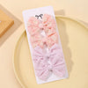 4Pcs/Set Lovely Bowknot Clips Hairpins Baby Girl Fresh Pastoral Style Hairclips Hair Accessories Kids Print Hollow Hairgripe