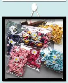 2PCS Colorful Hand-painted Graffiti Fruits Cute Girls Kids Elastic Hair Bands Hair Accessories Children Hair Ties Baby Headwear