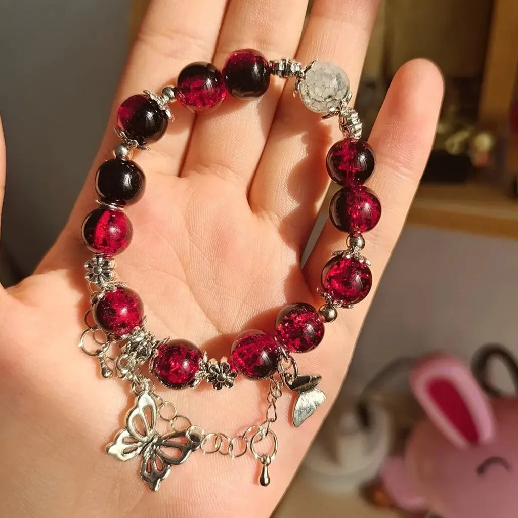 Tian Guan Ci Fu Bracelet Cosplay Hua Cheng Xie Lian Couple Heaven Official's Blessing Butterfly Pendant Beaded Bangles Jewelry