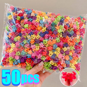 Girs Cute Colorful Flower Star Crown Small Hair Claws Lovely Hair Decorate Claw Clips Hairpins Kids Sweet Hair Accessories