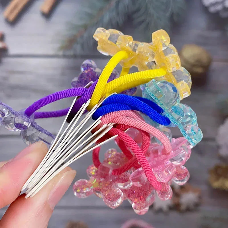 Children Sequins Floral Elastic Hair Bands Rubber Band Hair Tie Princess Kawaii Rope Headwear Girls Kids Hair Accessories