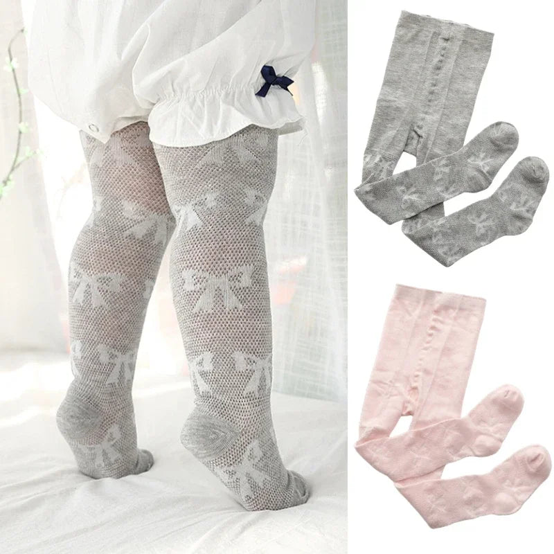 0-8Y Baby Girl Spring Summer Pantyhose Knitted Cotton Children Tights Thin Breathable Infant Toddler Stockings Kids Accessories