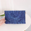 Corn Husk Weave Clutch Bag Women Ladies Fashion Simple Solid Straw Clutch Bag Evening Summer Casual Vacation Large Purse Woman