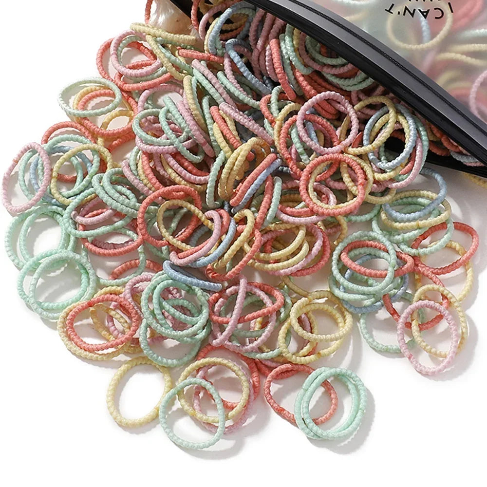 100pcs/Bag Elastic Hair Bands Girls Baby Durable Hair Accessories Child Hair Ring Head Rope Scrunchies Headwear Wholesale Gift