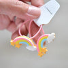 2PCS Cartoon Cute Rainbow White Horse Princess Headwear Kids Elastic Hair Bands Children Ropes Girls Accessories Baby Headdress