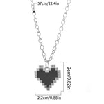 Load image into Gallery viewer, 2023 Heart Shape Pixel Couples Necklace New Design Simple Creative Black White Hollow Heart Pendant Choker Necklaces 2PCS/Set
