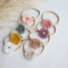 1.6in Woolen Flowers Baby Girls Nylon Headbands Handmade Kid Elastic Hairbands Children Hair Accessories Vintage Toddler Winter