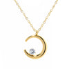 316L Stainless Steel Simplicity Moon Zircon Pendant Clavicle Chain Ladies Necklace Fashion Exquisite Jewelry