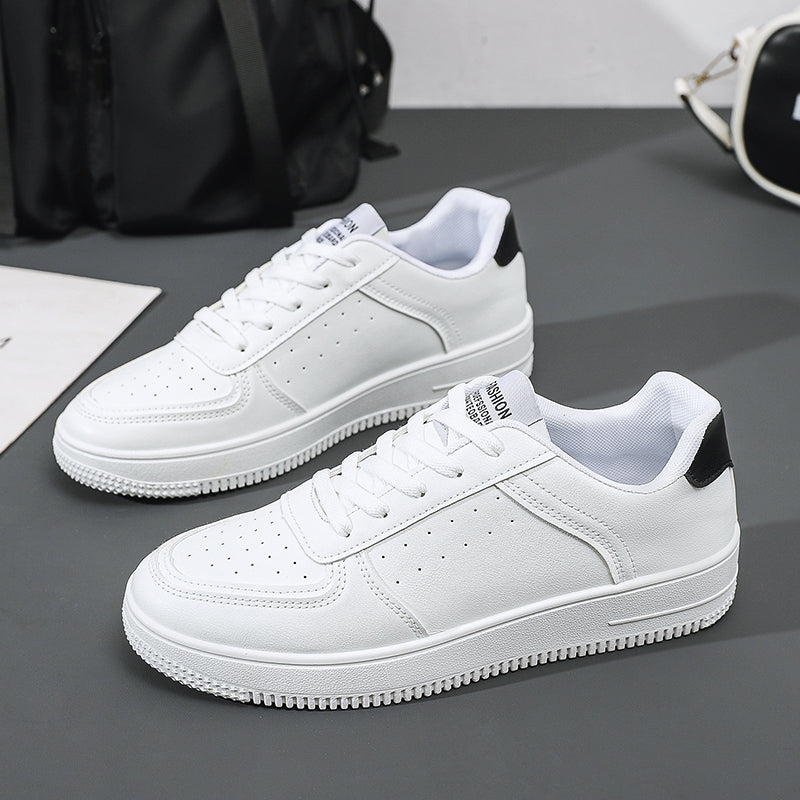 Leather Men White Flat Casual Shoes Lightweight Sneakers Breathable Sports Shoes Shoes for Men Tenis Shoes Zapatillas Hombre