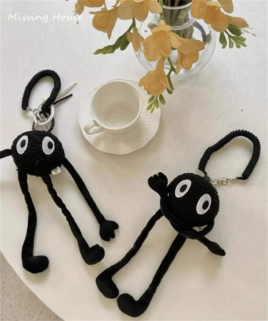 Funny Black Long Leg Big Eyes Doll Keychain Pendant Decorative Accessories Cartoon Home Decro Gift