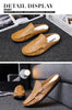 New 2023Half Shoes For Men Leather Half Slipper Slip On 3 Colors Flat Italian Style Fashion Driving Shoes Man Ciabatte