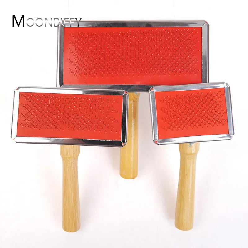 Needle Comb for Dog Cat Brush Dog Rake Comb Massage Grooming Tool Pet Wooden Brush Dog Accessories Pet Grooming Pet Hair Remover