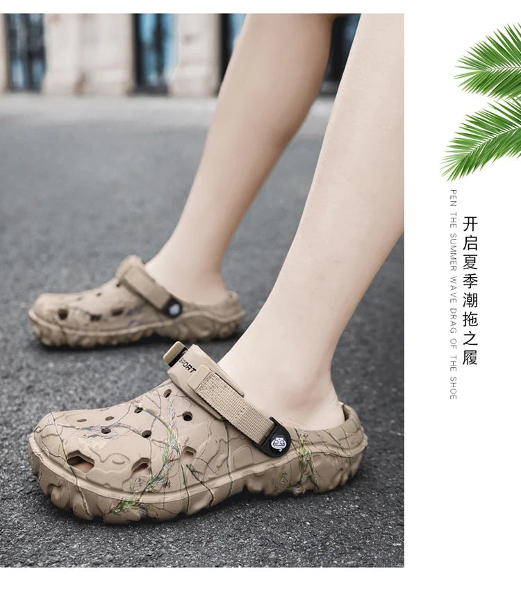 2024 Summer New Men's Slippers Outdoor Garden Clogs Male Casual Shoes Fashion Luxury Sandals Comfort Home Soft Slippers 40-45