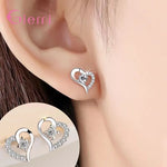 Load image into Gallery viewer, 925 Silver New Arrival Multifarious Peach Heart Shape Fashion Wedding Engagement Gift Necklace Earrings Jewelry Sets
