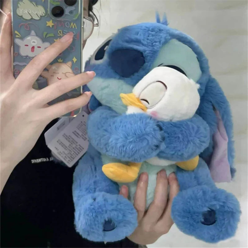 Kawaii Stitch Duck Plush Toy Lilo Stitch Cute Cartoon Soft Filled Doll Plushies Pillow Home Decor Souvenir Kid Holiday Gift