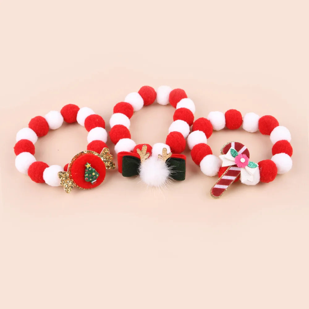 Christmas Pet Fur Ball Collar Pet Cat Decoration Cute Bow Pet Christmas Accessories