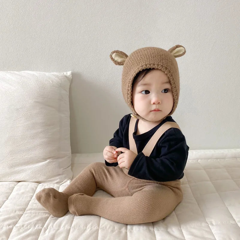 0-2 Years Baby Hat Autumn Winter Ear Rabbit Knitted Kids Hat Baby Girls Baby Boys Cute Wool Hat  Baby Accessories Newborn