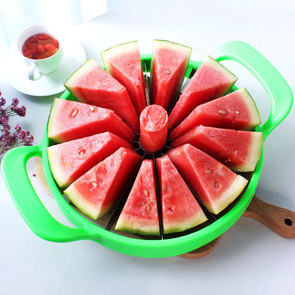 1PC Watermelon Slicer Cutter Stainless Steel Large Size Sliced Watermelon Cantaloupe Slicer Fruit Divider Kitchen Gadgets  Items