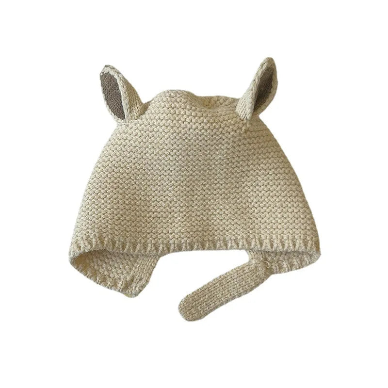 0-2 Years Baby Hat Autumn Winter Ear Rabbit Knitted Kids Hat Baby Girls Baby Boys Cute Wool Hat  Baby Accessories Newborn