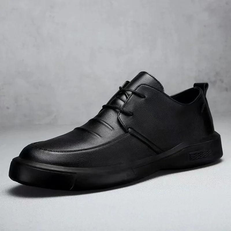 Shoes Casual Men Leather Big Toe Soft Sole Dress Versatile Business Lace-Up Summer Breathable Style 2023