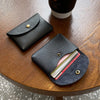 Leather Mini Envelope Change Pocket Simple Buckle Cowhide Large Capacity Card Bag Women's Coin Wallet Bank Card Earphone Bag