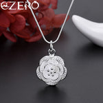 Load image into Gallery viewer, Fine 925 Sterling Silver Charm Flower Necklace Earring Bangle Jewelry for Women Retro Set Wedding Gift TRENDY Lovely
