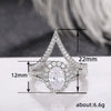 Trendy Luxury Creative V Shape Design New Women Rings Dazzling Silver Color Zircon Female Accessories Engagement Party Jewelry
