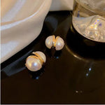 Load image into Gallery viewer, Luxury Pearl Earrings Creative White Half Ball Design Small Simple New Jewelry Earings For Women
