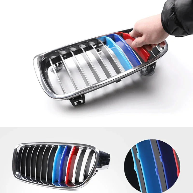 3D Car Front Grille Trim Strips Grill Cover for BMW E39 1995-2003 Accessory 2002 2001 2000 1999 1998 1997 1996