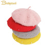 Wool Kids Girls Hat with Pearls Retro Baby Beret Hats for Girls Autumn Kids Winter Cap for Children Accessories 2-6Y