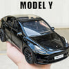 1:24 Teslas Model Y SUV Alloy Car Model Diecast Metal Toy Vehicle Car Model Simulation Sound and Light Collection Childrens Gift